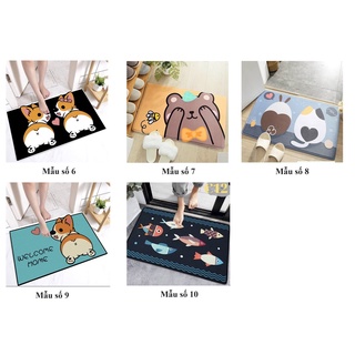 Si- Thảm lau chân chống trơn trượt, thấm nước, in hình 3D kích thước 40x60cm