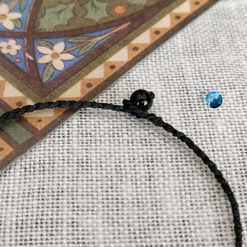 Vòng tay tết dây lu thống mini đá sodalite