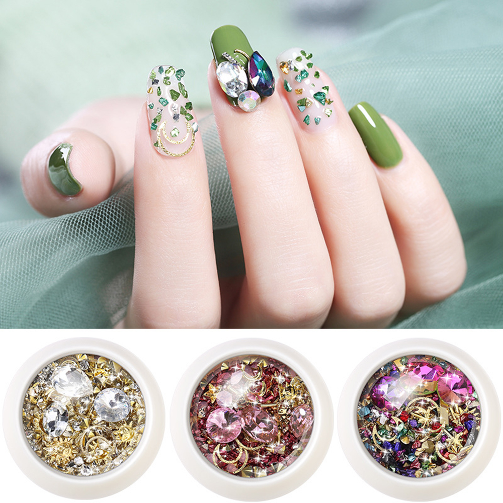 FORBETTER Moon Diamond Nail Decoration|3D Nail Sticker Nail