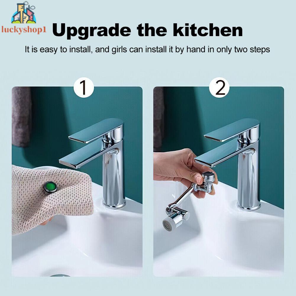 Vòi nước mở rộng lưu vực 1080 Multi ° chức năng Universal Bubbler Proof Splash Head xoay cánh tay robot vòi nước ABS cánh tay robot bánh răng thứ hai màu xám