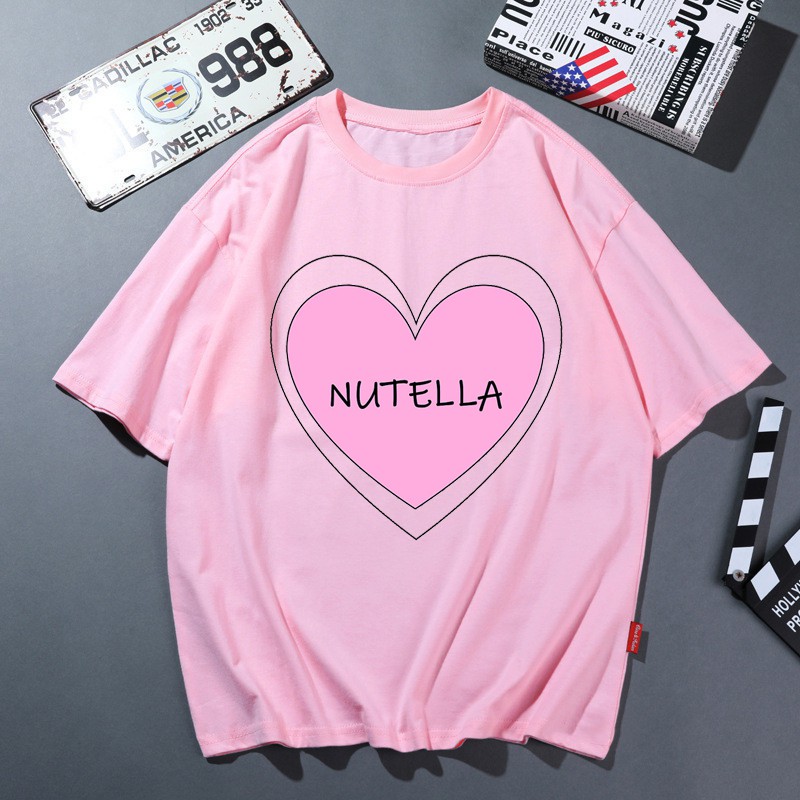 Áo Thun In Hình 2021 Love Nutella Thời Trang Mùa Hè Cho Nữ