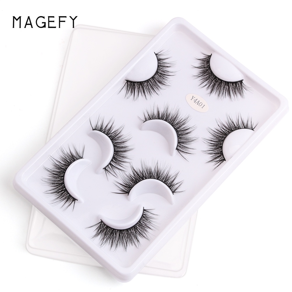 [Hàng mới về] Bộ 4 Cặp lông mi giả 3D, lông mi mềm sợi tơi, có độ cong sẵn,Bộ 4 lông mi giả sợi 3D chất lượng cao MAGEFY