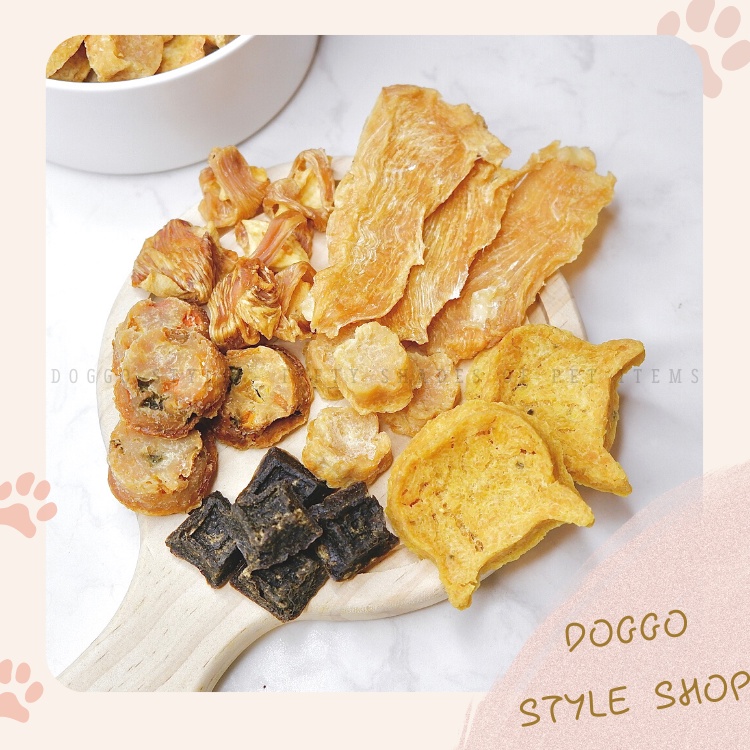 Combo Treat Bánh Thưởng Tổng Hợp Cho Chó Gà Sấy Khô DOGGOSTYLE Homemade Không Chất Bảo Quản 100G