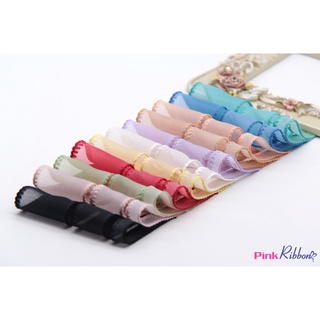 *(GIÁ 1 MÉT) Ruy băng voan mờ cao cấp - viền chỉ lệch 2 biên (3 cỡ: 9mm-25mm-38mm) làm nơ trang trí, phụ kiện may mặc