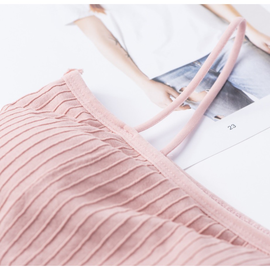Áo lá nữ thun gân hai dây nhỏ, thiết kế đơn giản, trẻ trung, dễ phối đồ, phù hợp dưới 60kg (MS 04002) Anna Shop