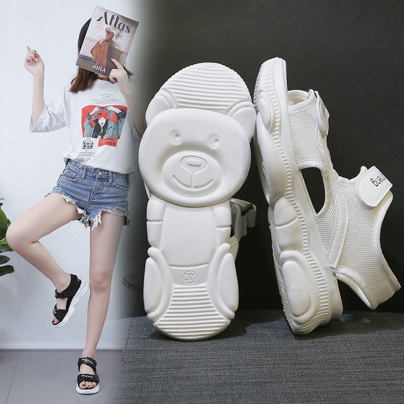 Sandals nữ kiểu dáng tiên mùa hè 2020 mới all-match thể thao giày đi biển học sinh đế dày bệt Hàn Quốc