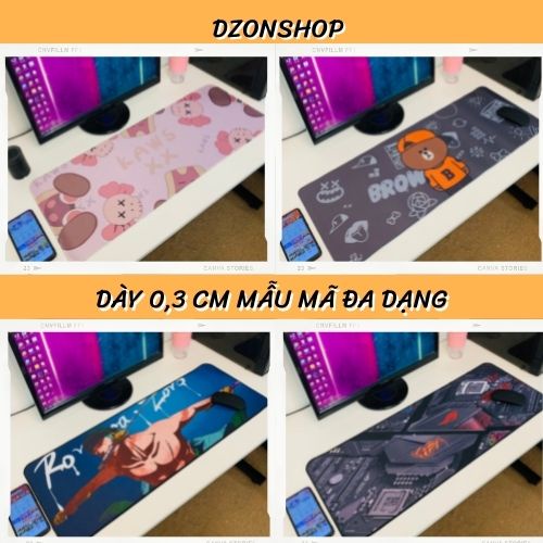 Miếng Lót Chuột - Bàn Di Chuột Gaming 80x30 Chống Trơn Trượt