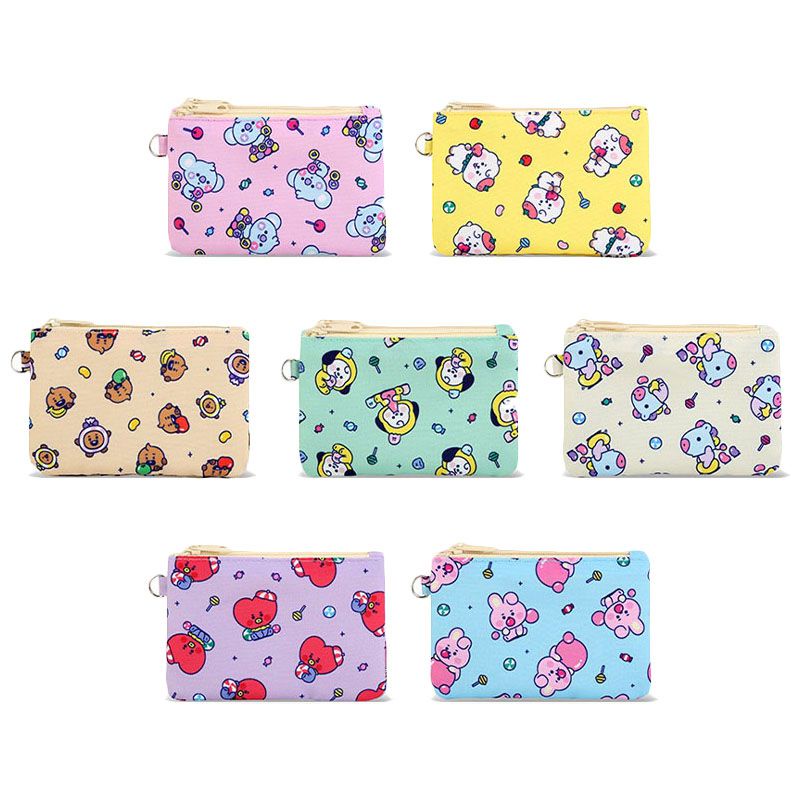 Ví Đựng Tiền Xu / Thẻ Đa Năng Họa Tiết Bt21 Cho Bé
