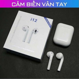Tai nghe bluetooth iuetooth i12, màu trắng sag trọng, thiết kế nhỏ gọn, âm bass cực sâu