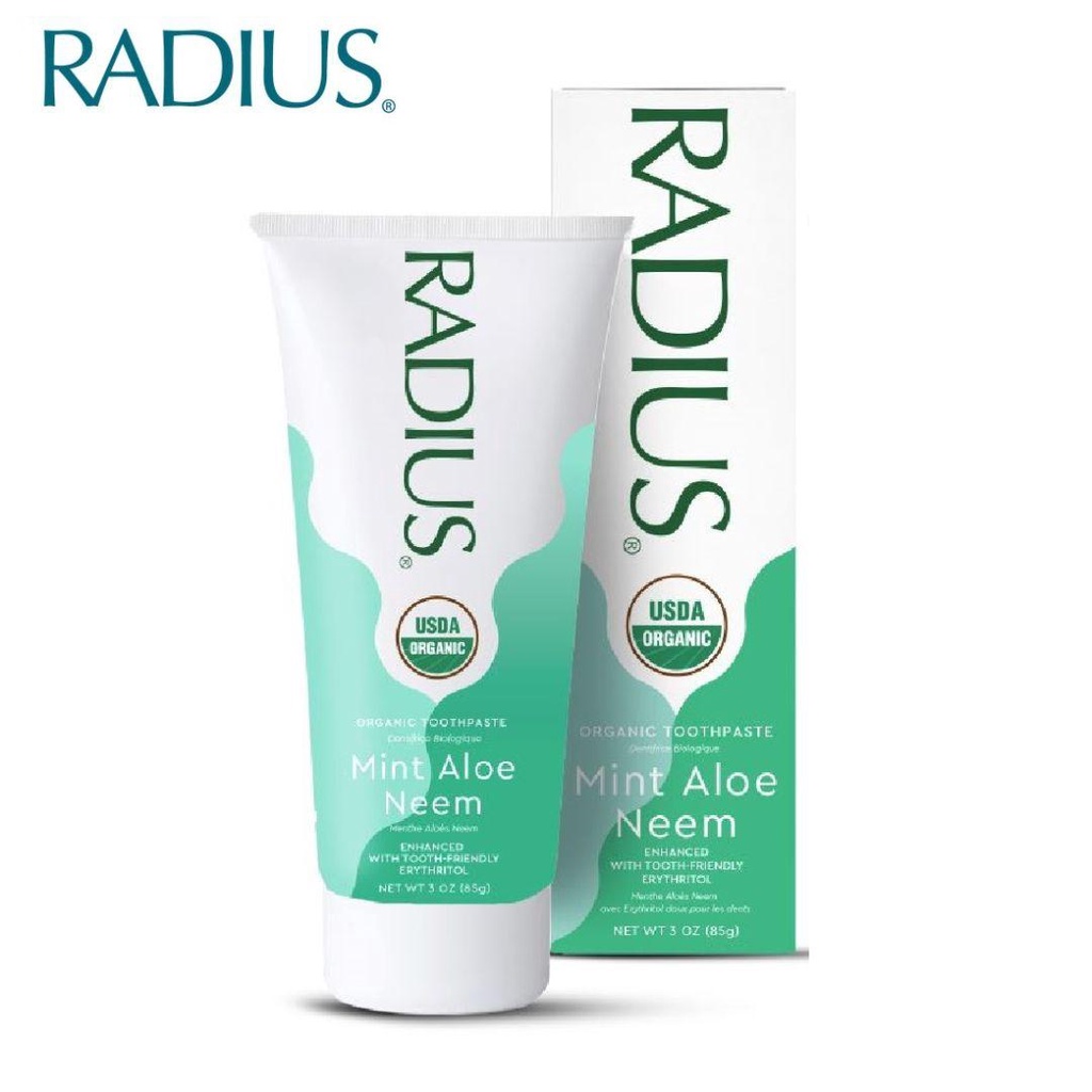 Kem đánh răng hữu cơ vị bạc hà lô hội radius organic mint aloe neem - ảnh sản phẩm 2