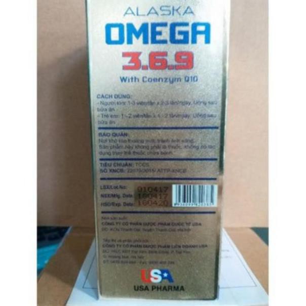 Dầu cá Alaska omega 369 Dùng cho người bị mắc bệnh tim mạch, cao huyết áp, xơ vữa động mạch 100 viên