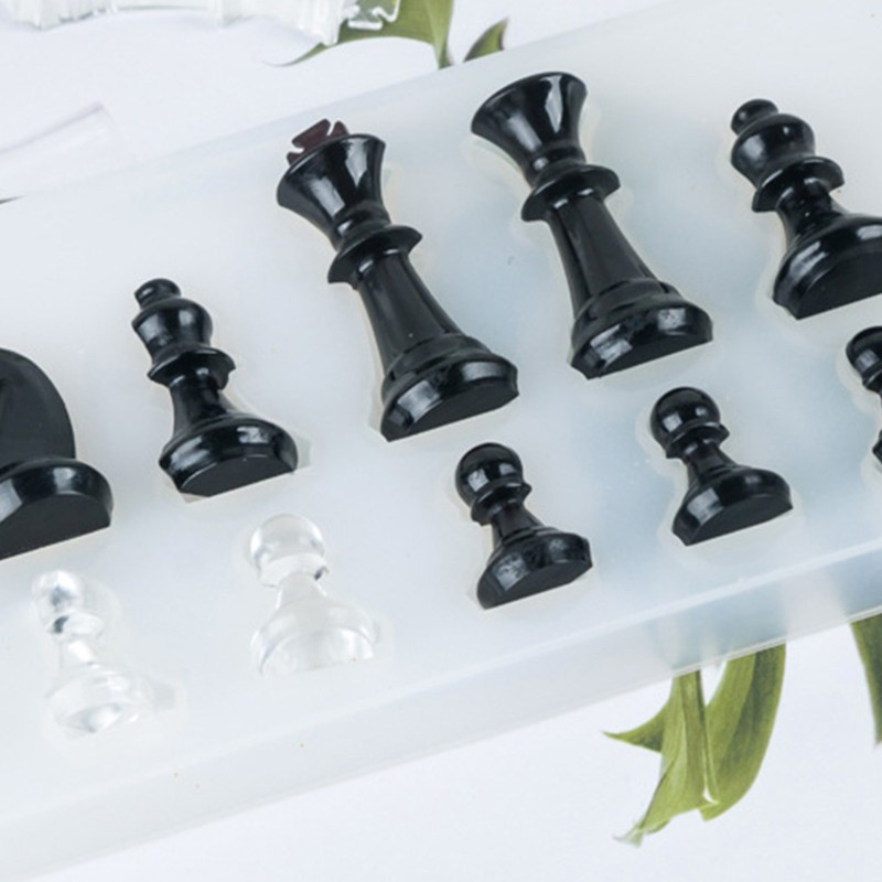 Bộ khuôn silicon làm bàn cờ vua từ nhựa resin thủ công tiện lợi