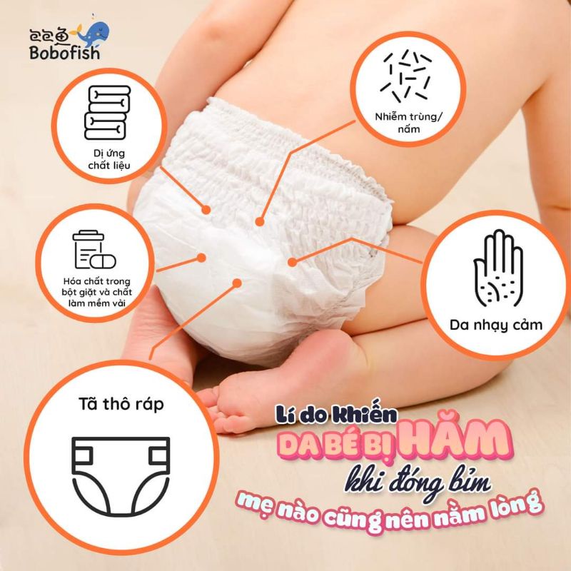 TÃ QUẦN TÃ DÁN BOBOFISH CÁ HEO DÙNG THỬ 50 MIẾNG S M L XL XXL