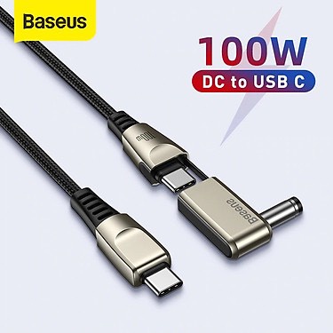 Cáp sạc nhanh Baseus Flash Series 2 in 1 C to C + DC 100W ( Fast Charging Data Cable with Round Hea