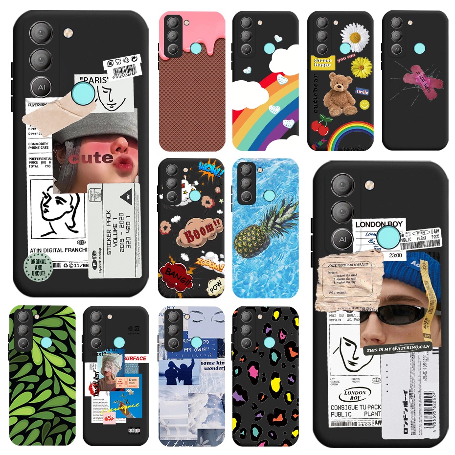 Ốp Điện Thoại Silicone TPU Mềm Dạng Nhám Họa Tiết Đáng Yêu Cho Tecno Pop 5 LTE BD4