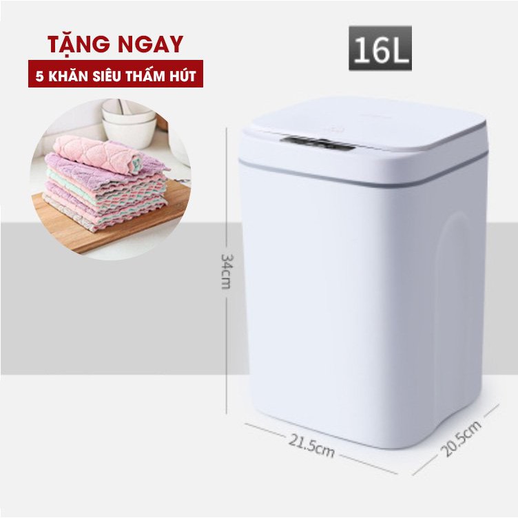 THÙNG RÁC THÔNG MINH SMART BIN CẢM ỨNG 0.3S DUNG TÍCH 16L - 12L