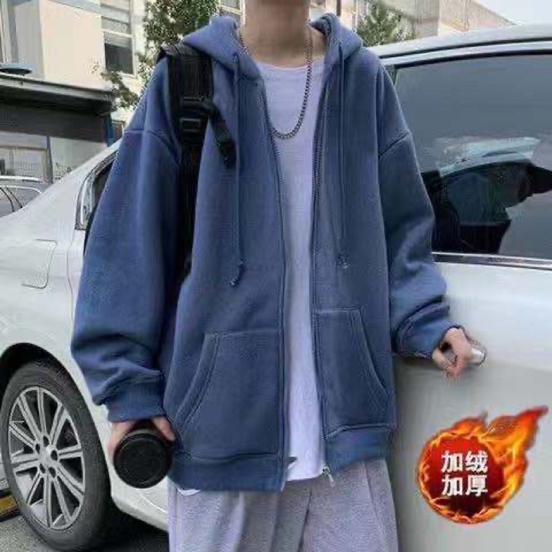 Áo khoác nỉ nam nữ unisex , Áo hoodie zip trơn basic phom rộng có mũ dày dặn , phong cách hàn quốc ulzzang | BigBuy360 - bigbuy360.vn