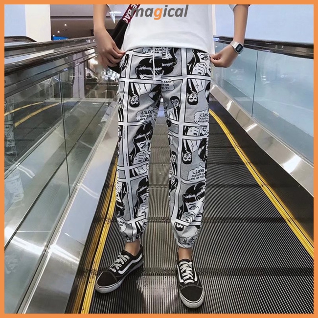 Quần Jogger Nam Hoạ Tiết Hoạt Hình Phong Cách Hip Hop