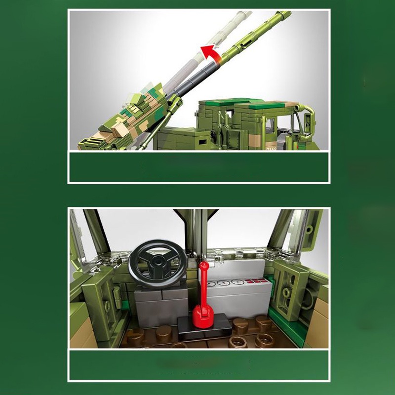 Đồ chơi Lắp ráp Xe Rocket tự hành 155MM, Sembo 203121 Vehicle Mounted Howitzer, Xếp hình thông minh