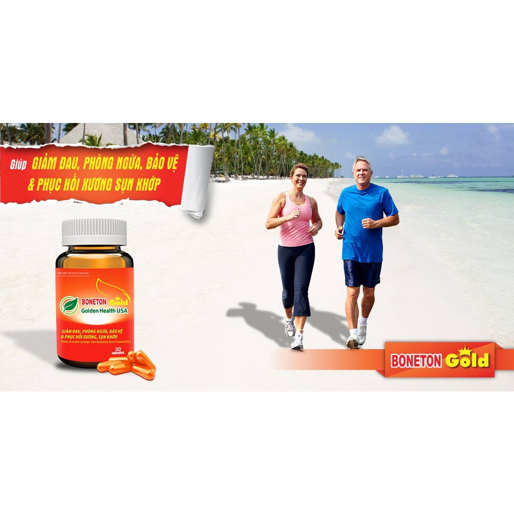 Boneton Gold Golden Health USA – Giúp tái tạo sụn khớp, giảm bớt đau mỏi vai gáy, thoái hóa cột sống, tốt cho người già