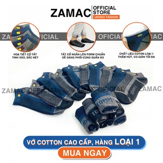 Tất vớ nam cổ ngắn ZAMAC kháng khuẩn, khử mùi hôi chân, chống tụt gót chất cotton dày ZPK3