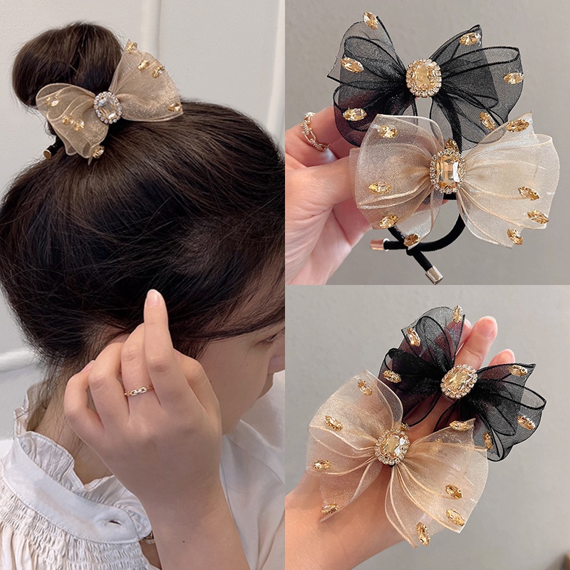 Kẹp Tóc Nơ Vải Chiffon Thời Trang Nữ Tính