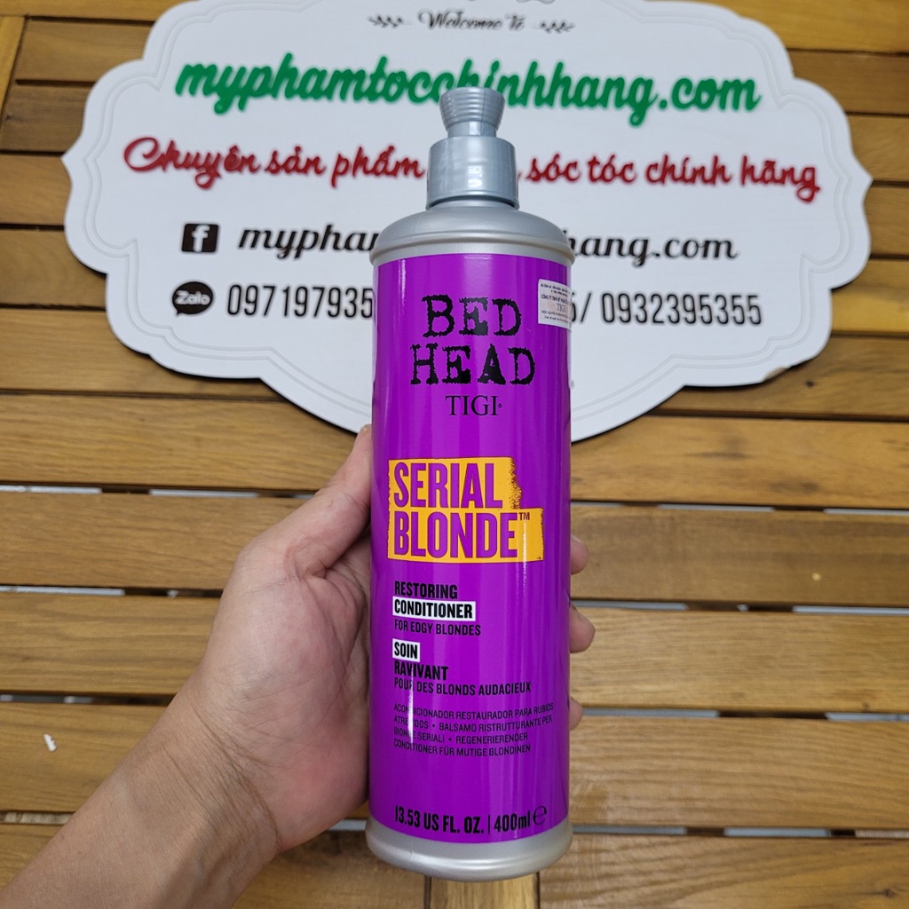 Dầu gội xả Tigi Bedhead dumb blonde dùng cho tóc tẩy hoặc gội tím khử vàng 400ml - 970ml