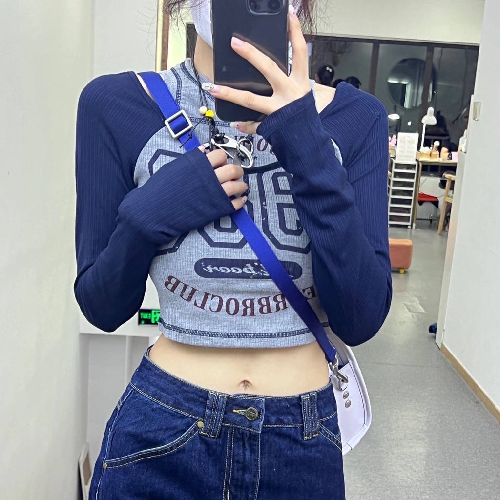 Áo Thun Tay Dài Trễ Vai Thời Trang Trẻ Trung