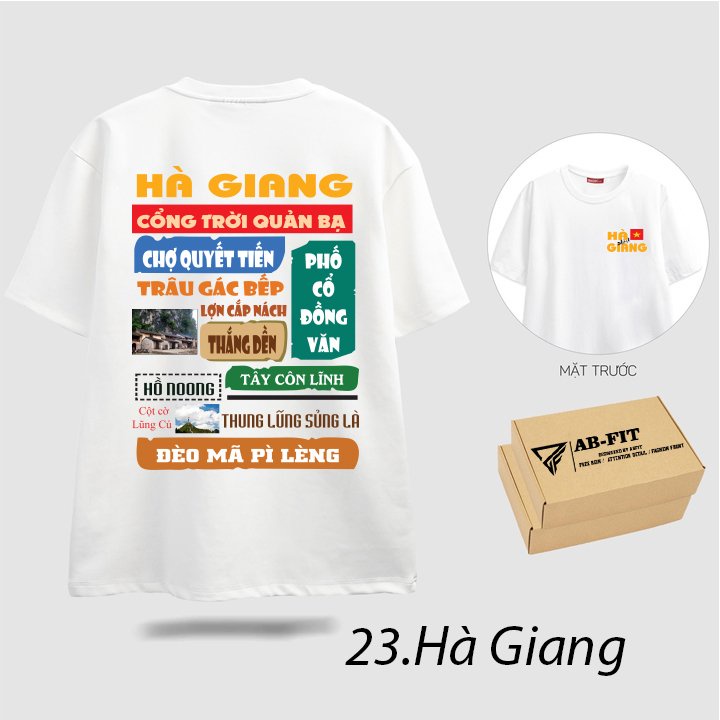 Áo thun nam nữ tay lỡ 23 Hà Giang unisex áo phông ABFIT Hà Nội dáng form rộng tee basic đẹp