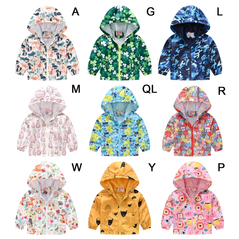 Áo Khoác Có Nón In Họa Tiết Hoạt Hình Độc Đáo Cho Bé