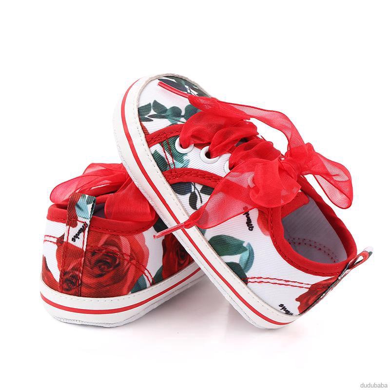 Giày sneaker bé gái đế mềm chống trượt họa tiết phong cách Trung Hoa
