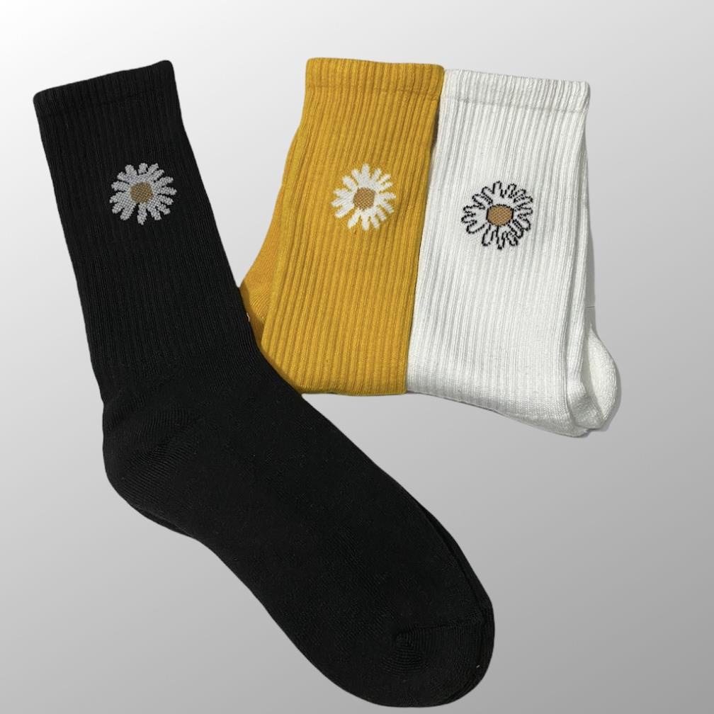 Tất HOA CÚC GD, vớ dệt kim họa tiết hoa cúc, thời trang, nam nữ, hàng cao cấp chuẩn cotton 100%. Nike, Drew, Champion.