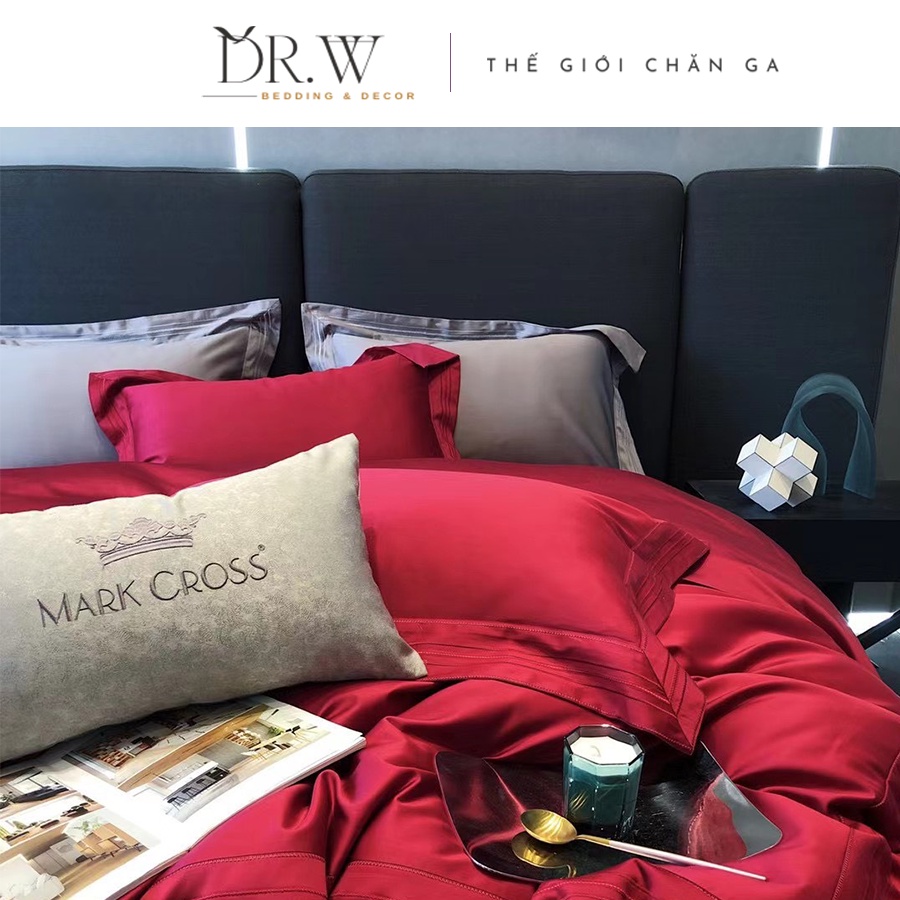 Bộ chăn ga ra gối nệm drap giường set 5 món tencel 160s mang phong cách châu âu DR.W cao cấp - Thế Giới Chăn Ga