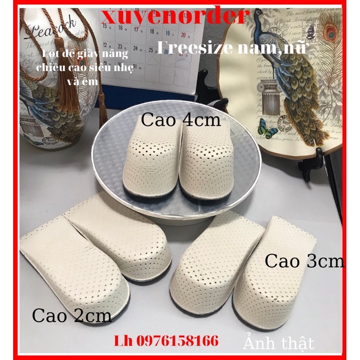 Cặp lót giầy độn đế tăng chiều cao mặt đế lưới thoáng khí siêu nhẹ hàng nhập cao cấp kèm ảnh thật