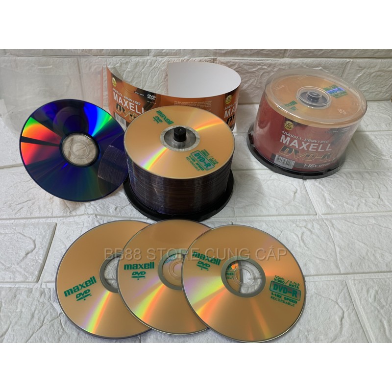 Bộ 50/10 Đĩa Trắng DVD-R  Maxell / Maxeco chất lượng cao thích hợp lưu trữ dữ tài liệu công ty nhạc phim ảnh ô tô