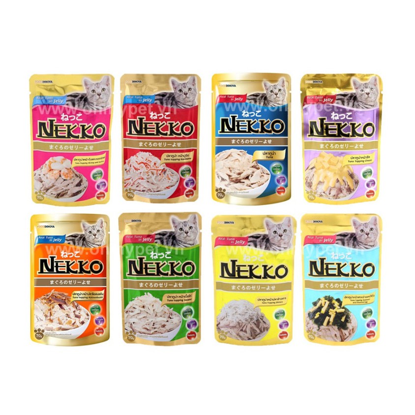 Thức Ăn Pate Cho Mèo NEKKO Mix Vị gói 70g