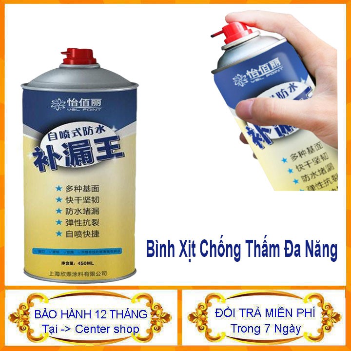 Bình xịt chống thấm đa năng dung tích 450ml chống thấm tường, trần nhà, mái nhà, sân thượng, máng xối, ống nước