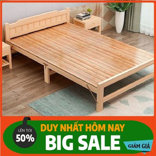 Giường xếp gỗ thông 60x195 tặng đệm gối, giường gấp đa năng