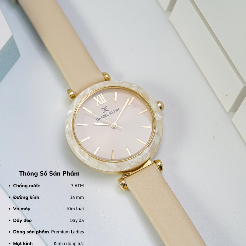 Đồng hồ nữ Daniel Klein Watch DK.1.12544 mặt nhỏ kính cứng chống xước, chống nước, dây thép đeo tay cao cấp chính hãng