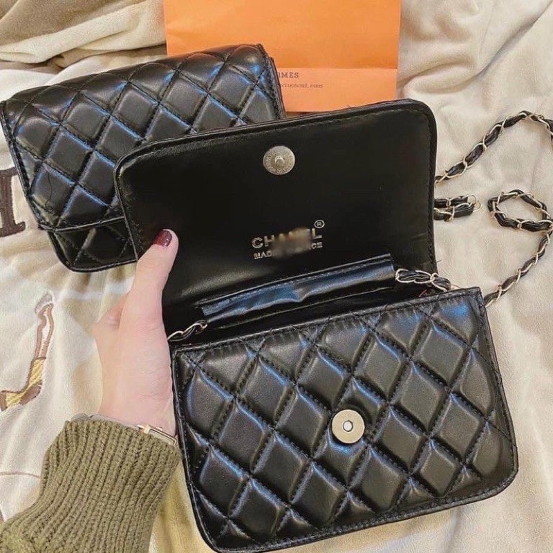 [Bán Sỉ] Túi đeo chéo katun x. trần ô trám chất da bóng mịn siêu xinh