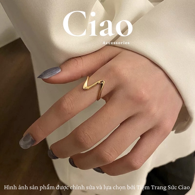 Nhẫn mạ bạc S925 thiết kế hoạ tiết mã 01 đơn giản Ciao accessories