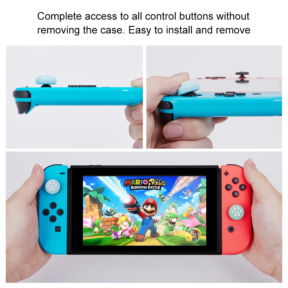 Bộ 4 Nắp Đậy Nút Điều Khiển Tay Cầm Chơi Game Nintendo Switch Lite Hình Mèo Sakura Dễ Thương