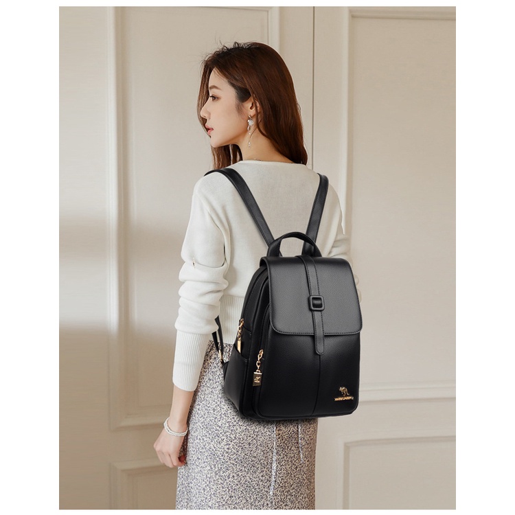 Balo Chuwanglin bằng da dung tích lớn thời trang cho nữ