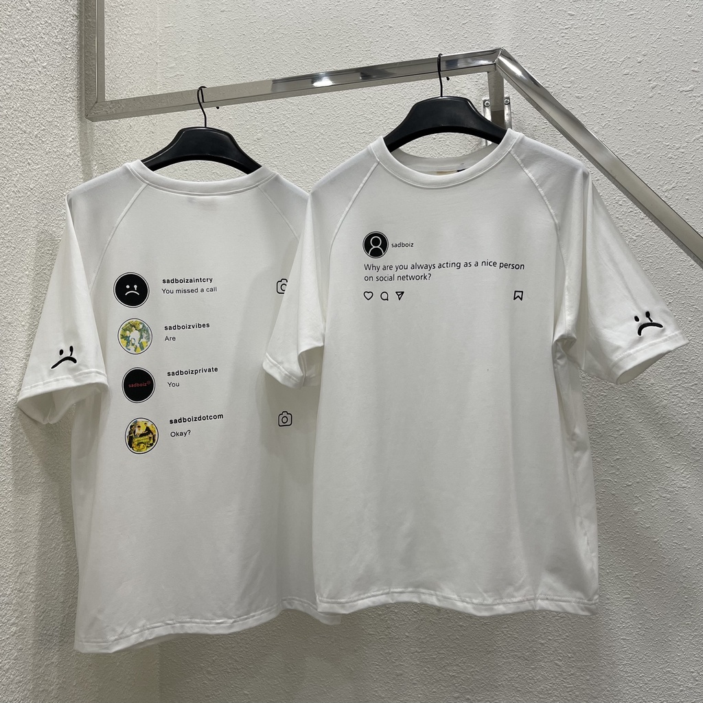 Áo thun sad boiz sadtagram tee logo nam nữ áo thun tay lỡ sadboiz sadtagram full tag