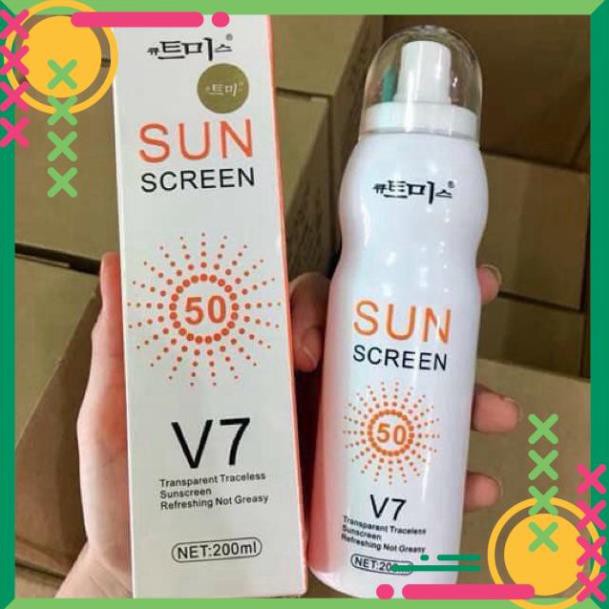 Xịt Chống Nắng, Xịt Nâng Tone Che Khuyết Điểm Sunscreen V7 Magic Flower 238ml Hàn Quốc Chính Hãng
