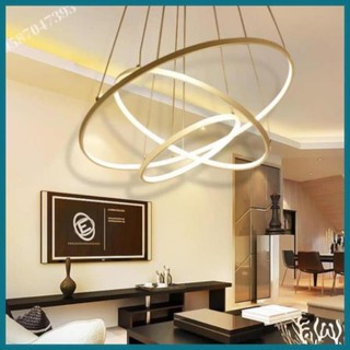 Đèn thả trần - đèn thả trần không gian led hình tròn 3 vòng cao cấp đèn thả trần trang trí bh 24 tháng