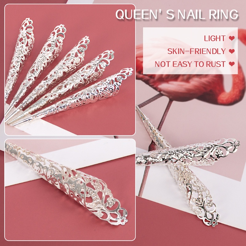 Set 10 hộ giáp đầu móng tay bảo vệ phục sức hoàng hậu thời xưa dùng múa bụng