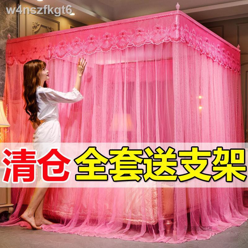✵♗✹Màn chống muỗi, ba cửa, khung đậm, 1,5 mét, 1,8 giường, lưới hoa văn cung điện công chúa từ sàn đến trần được mã