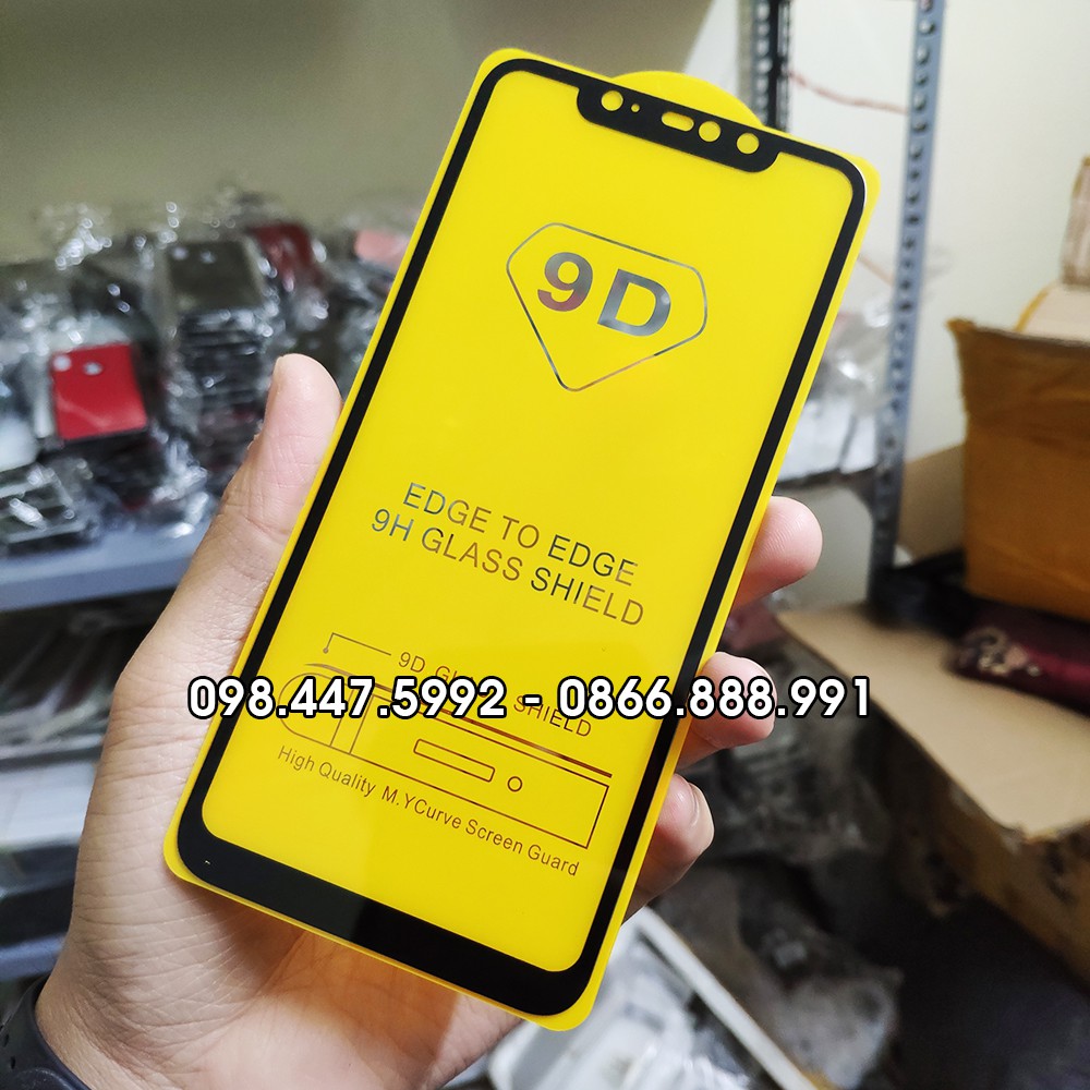 Kính Cường Lực 9D Xiaomi Redmi Note 6 Pro. Keo Toàn Màn Hình, Không Hạt Li Ty