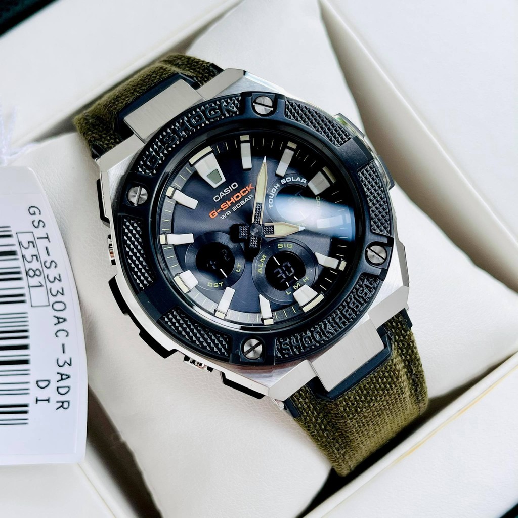 Đồng Hồ Casio Nam Dây Vải GSHOCK GST-S330AC-3ADR Chính Hãng